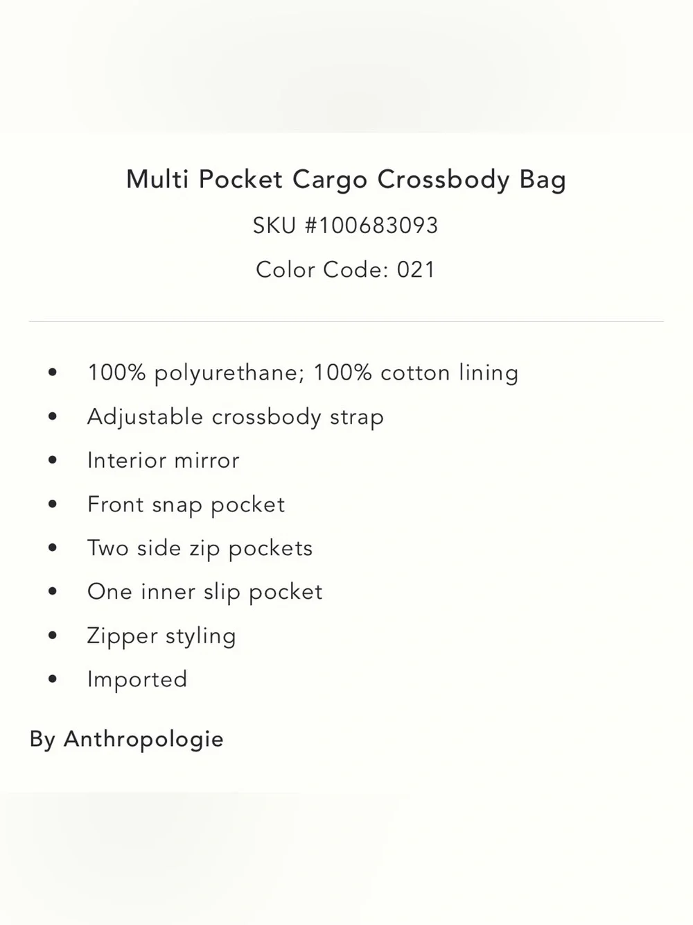 Anthropologie Multi Pocket Cargo Crossbody Bag - Picture 5 of 5